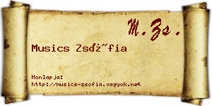 Musics Zsófia névjegykártya